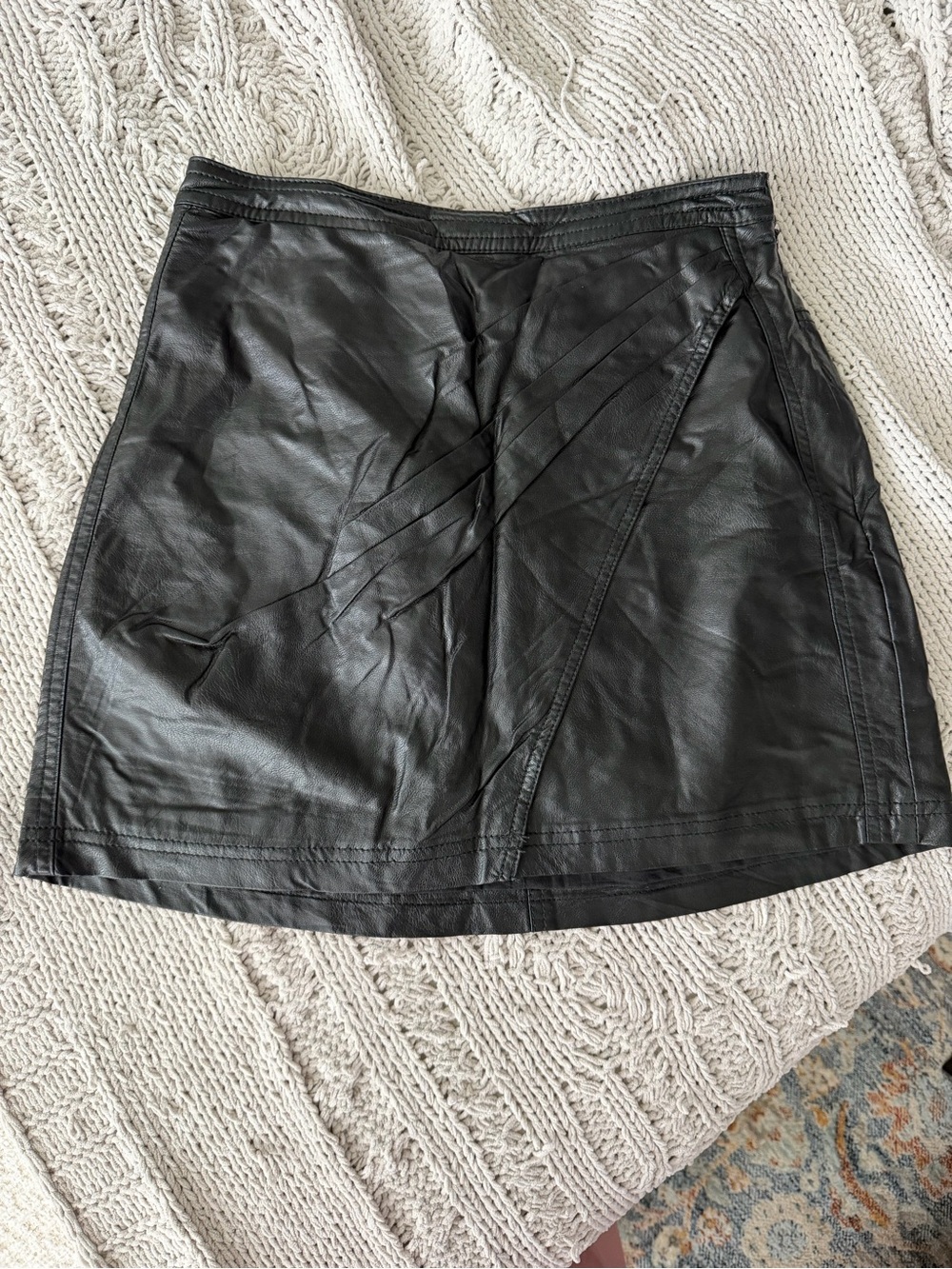 Free People Faux Leather A-Line Skirt